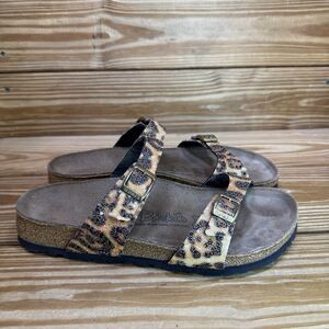 Birkenstock Birkis Women’s 41 US 10-10.5 Two Strap Sandals Tahiti Animal Print